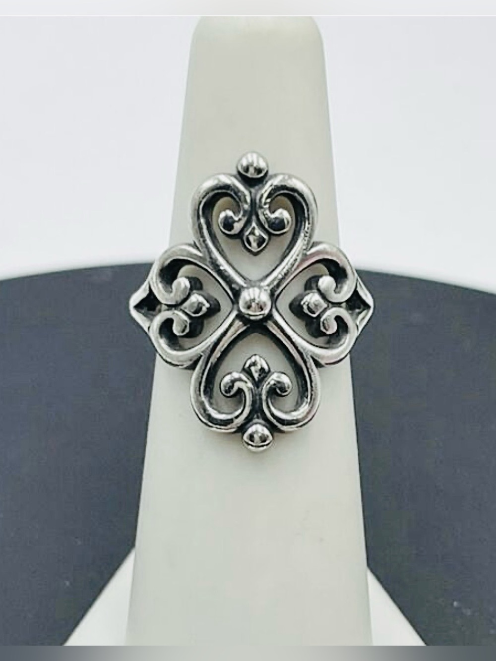 James Avery Adorned Hearts Ring 925 Sterling Silver Retired Wide Band